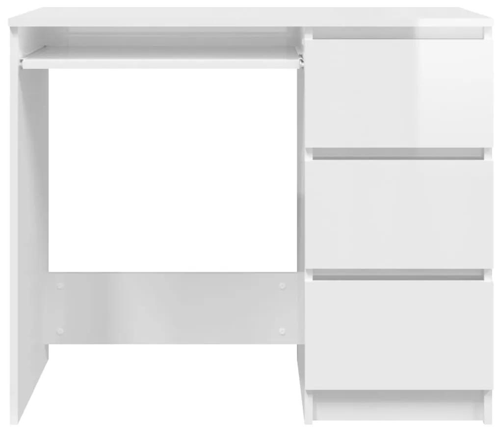 vidaXL Γραφείο Γυαλιστερό Λευκό 90 x 45 x 76 εκ. από Μοριοσανίδα