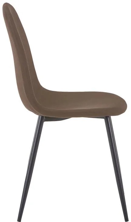 Καρέκλα Bella καφέ ύφασμα-πόδι μαύρο μέταλλο 43x52x88εκ 43x52x88 εκ.