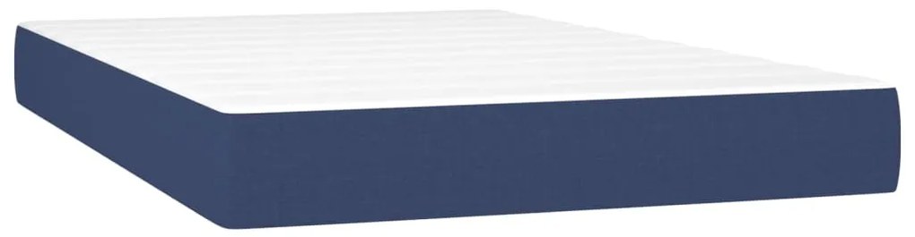vidaXL Κρεβάτι Boxspring με Στρώμα & LED Μπλε 120x200 εκ. Υφασμάτινο