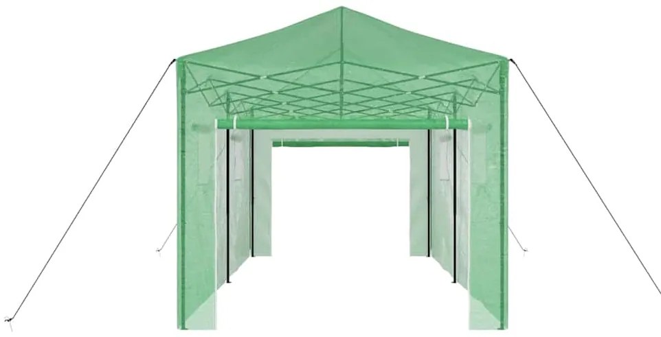 vidaXL Θερμοκήπιο με στέγη Πράσινο 290 x 580 x 315 εκ Ατσάλι