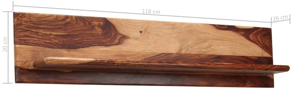 vidaXL Ράφια Τοίχου 2 τεμ. 118 x 26 x 20 εκ. από Μασίφ Ξύλο Ακακίας