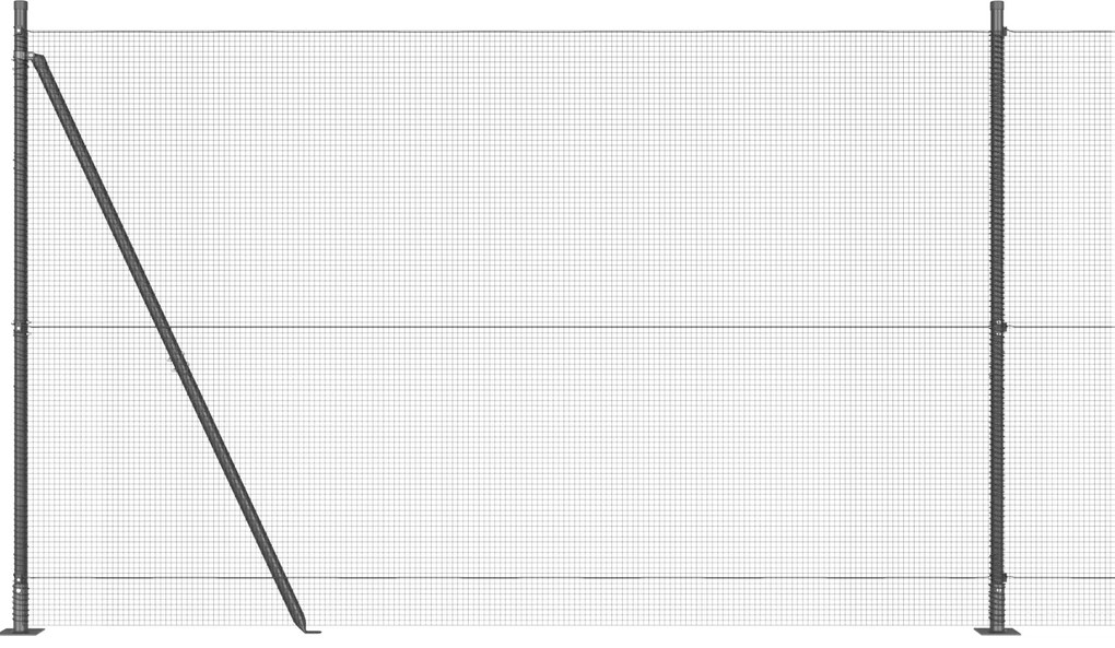 vidaXL Σετ Στυλών Φράχτη Σετ 2 Γκρι Μέταλλο, PVC 25 x 1.5 μ Ανθεκτικό