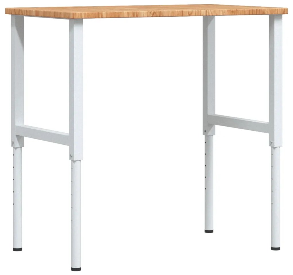 vidaXL Πάγκος Εργασίας Ορθογώνιος 100x60x(71,5-98) εκ Μασίφ Ξύλο Δρυός