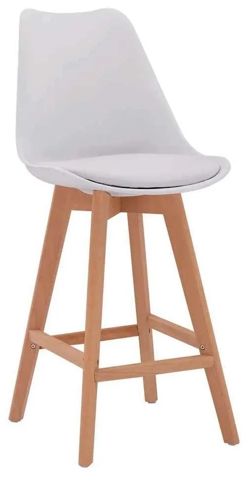 Σκαμπό Μπαρ Vegas HM8000.11 48x58x105Υcm White Σετ 4τμχ Wood, Polypropylene, Technoderma