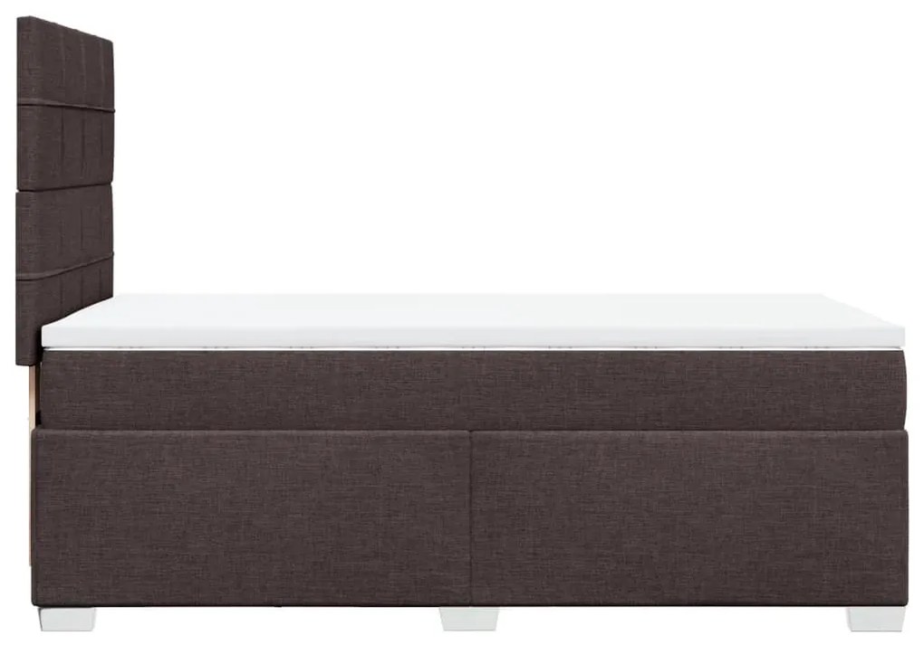 Κρεβάτι Boxspring με Στρώμα Σκούρο Καφέ 100x200 εκ. Υφασμάτινο - Καφέ