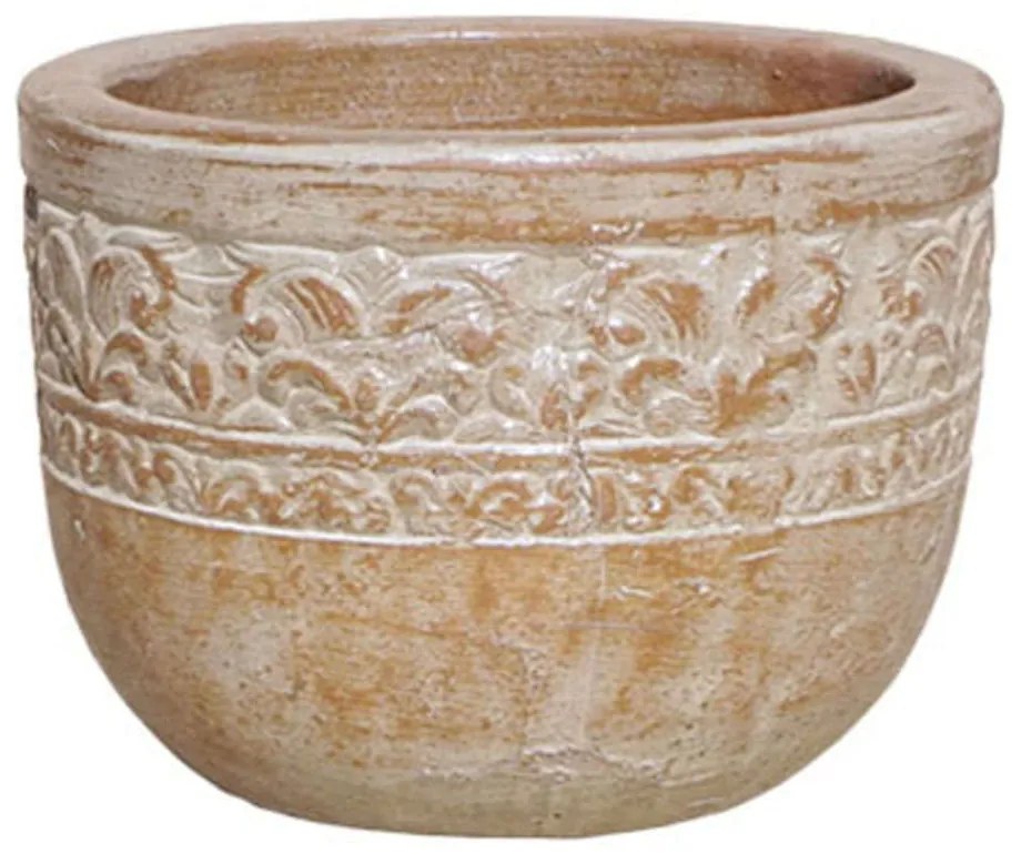 Κασπώ Πήλινο 06-00-21275-S Φ35x25cm Ecru-Terracotta Marhome Clay