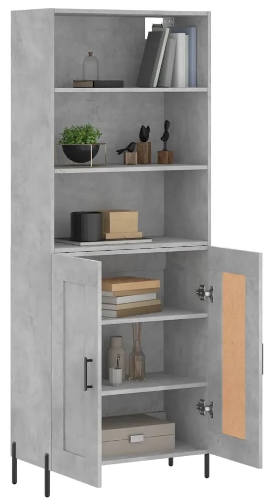 vidaXL Ντουλάπι Γκρι Σκυροδέματος 69,5x34x180 εκ. Επεξεργασμένο Ξύλο