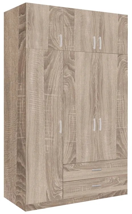 Intrahome Ντουλάπα τρίφυλλη με συρτάρια Royal Intrahome σε sonoma απόχρωση 150x58x230εκ | SKU: INTRAPA-472111176