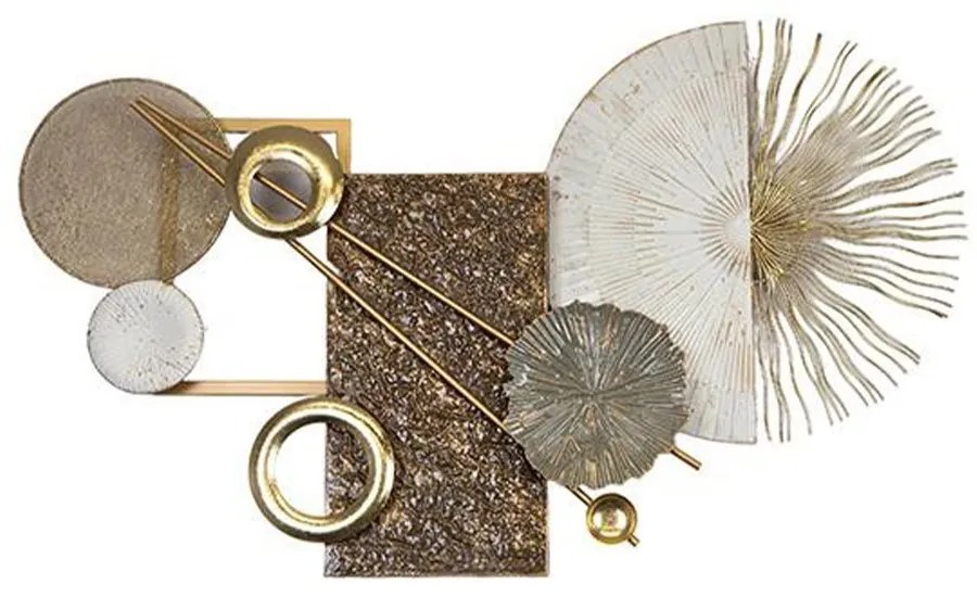 Διακοσμητικό Τοίχου Μεταλλικό Σχήματα 755-10014 99,1x8,3x59,7cm Gold-Brown-White Estheti Home Μέταλλο