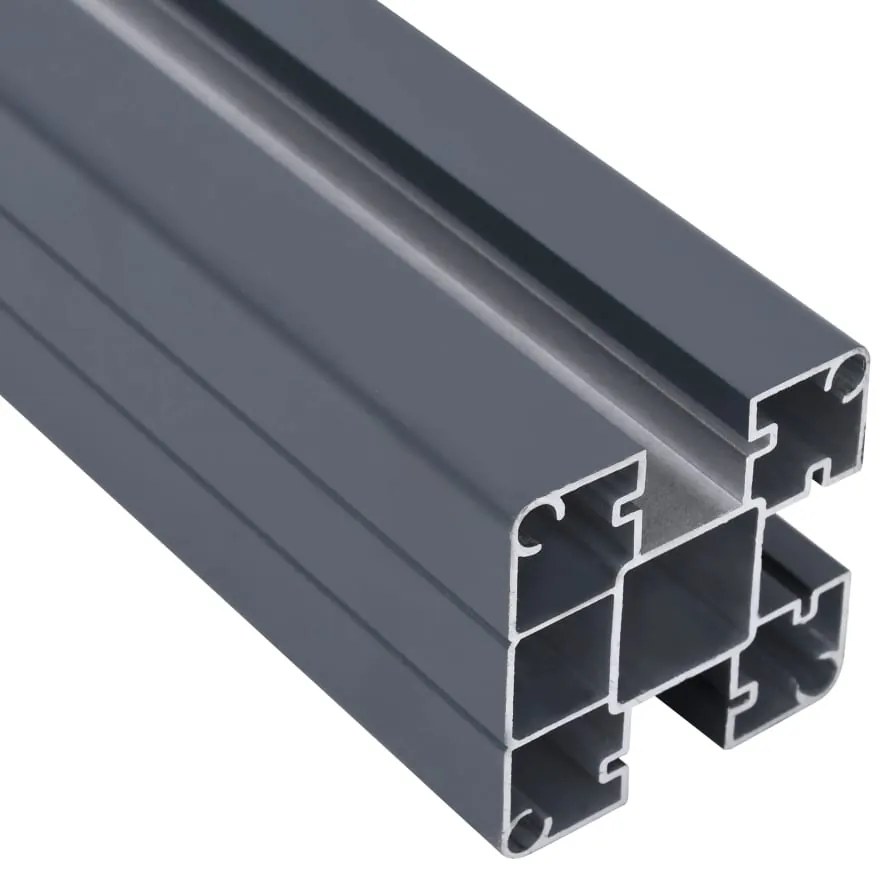 vidaXL Στύλοι Περίφραξης 2 τεμ. Σκούρο Γκρι 185 εκ. Αλουμινίου