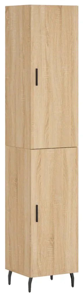 vidaXL Μπουφές Sonoma δρυς 34,5 x 34 x 180 εκ. από Επεξεργασμένο Ξύλο
