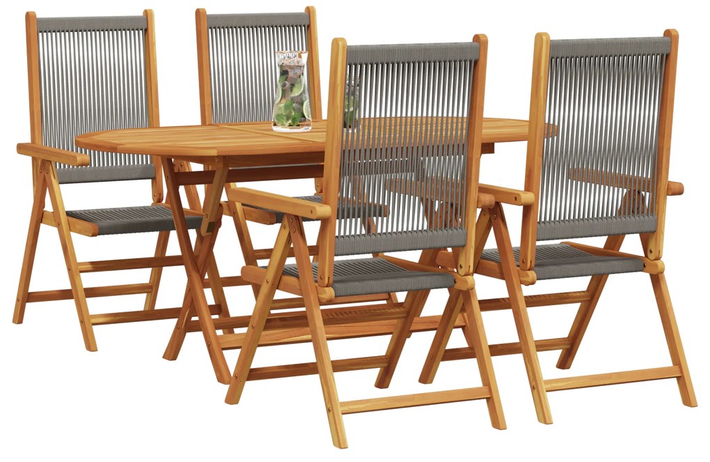 vidaXL Σετ Γευμάτων Κήπου 5 pcs Γκρι