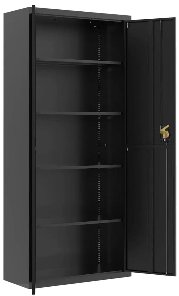 vidaXL Αρχειοθήκη Μαύρη 90 x 40 x 200 εκ. από Ατσάλι