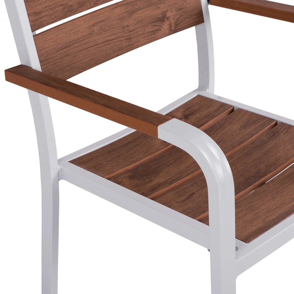 ΠΟΛΥΘΡΟΝΑ ΑΛΟΥΜΙΝΙΟΥ SAGA ΛΕΥΚΗ ΜΕ POLYWOOD HM5127.01 55x56x85Υ εκ. - 0614616 - HM5127.01