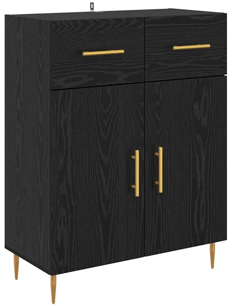 vidaXL Πλαϊνό γραφείο Μαύρη Οξυά 69,5 x 34 x 90 εκ. Επεξεργασμένο ξύλο