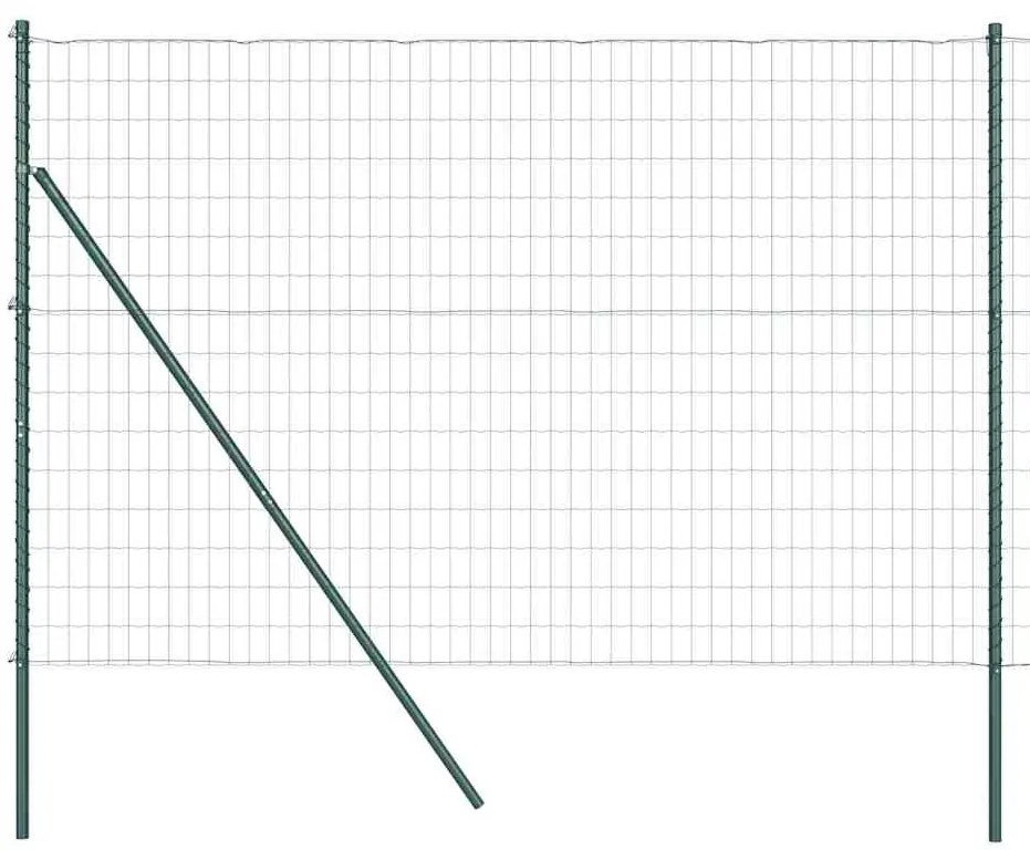 vidaXL Φράχτης με Στήλες. Πράσινο 1.5 x 10 m Ατσάλι