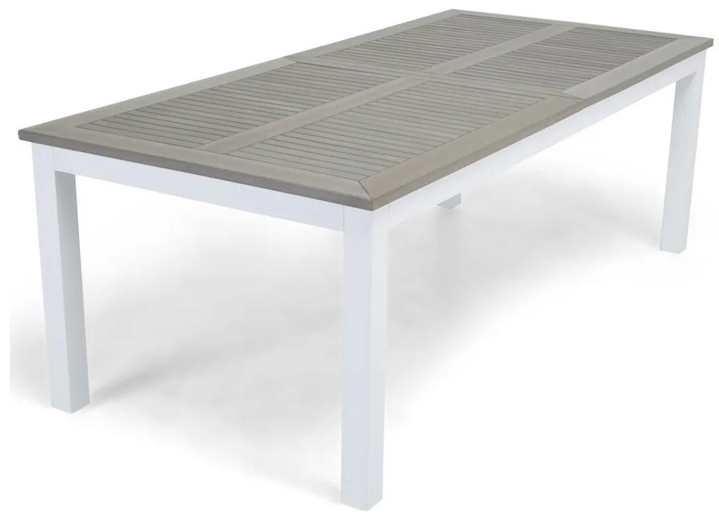 Τραπέζι εξωτερικού χώρου Comfort Garden 297, Polyξύλο, 76x100cm, Γκρι, Άσπρο, Μέταλλο | Epipla1.gr