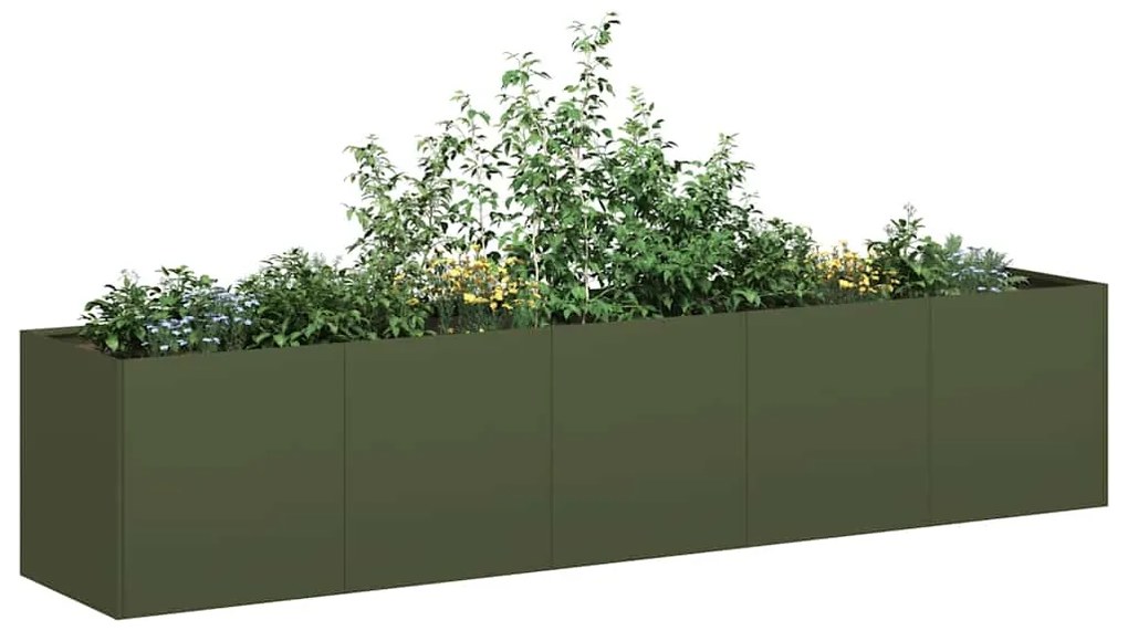 vidaXL Ζαρντινιέρα Λαδί 200x40x40 εκ. από Χάλυβα Ψυχρής Έλασης