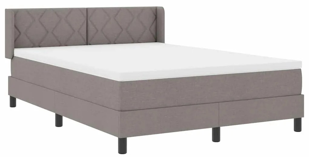 vidaXL Κρεβάτι box spring με στρώμα με στρώμα Taupe 140 x 200 cm