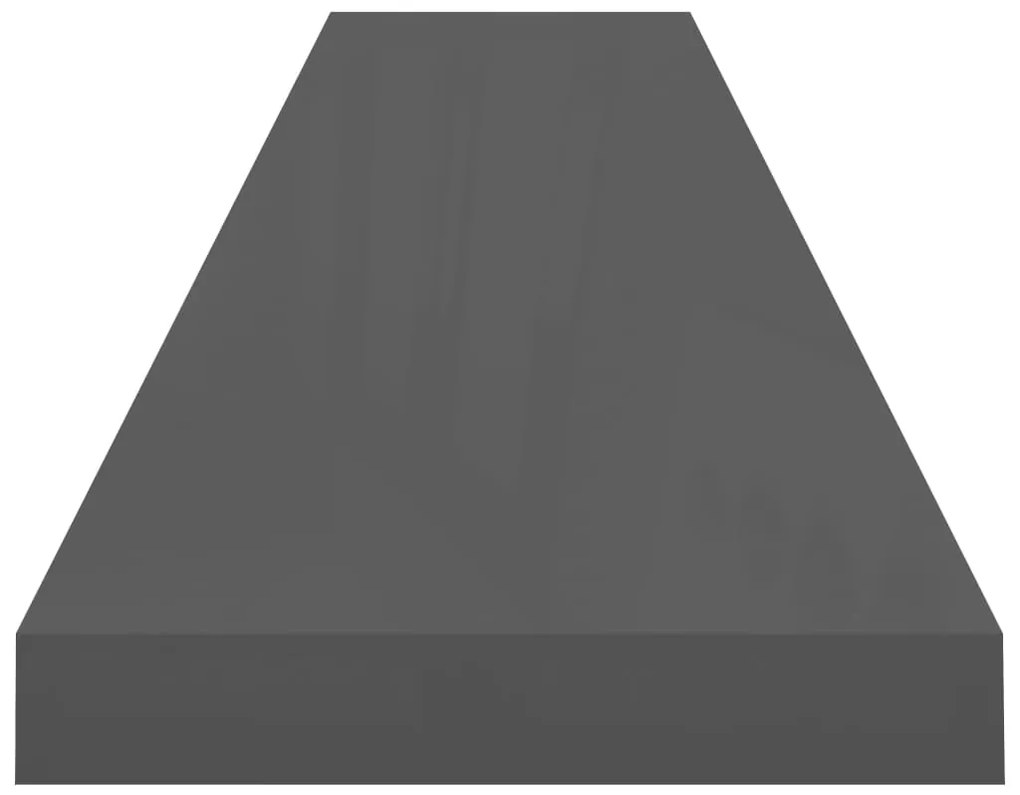 vidaXL Ράφια Τοίχου Γυαλιστερά Γκρι 4 Τεμάχια 120x23,5x3,8 εκ. MDF