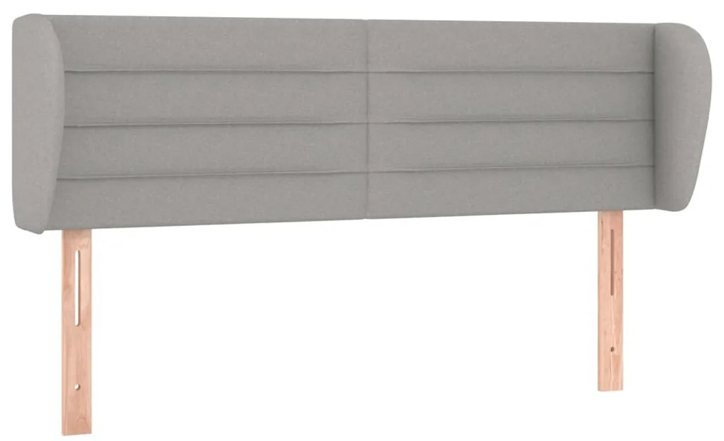 vidaXL Κεφαλάρι με Πτερύγια Ανοιχτό Γκρι 147x23x78/88 εκ. Υφασμάτινο