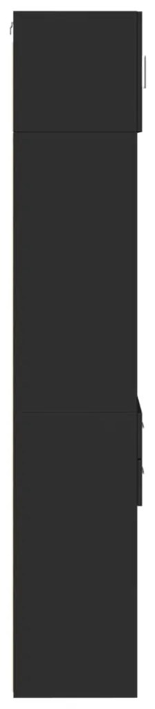 vidaXL Ντουλάπι Αποθήκευσης Στενό Μαύρο 45x42,5x225 εκ. Επεξεργ. Ξύλο