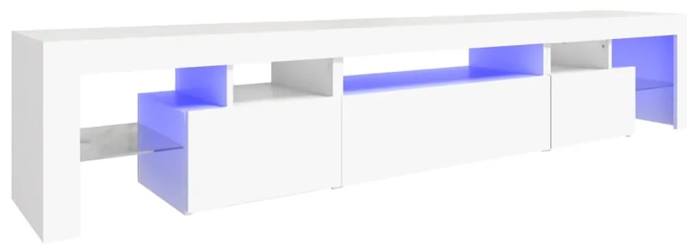 vidaXL Έπιπλο Τηλεόρασης με LED Λευκό 215x36,5x40 εκ.