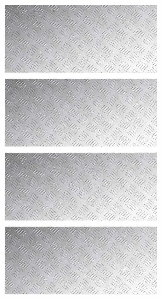 vidaXL Επιφάνειες Καρό 4 pcs Ασημί 90 x 40 cm Αλουμίνιο