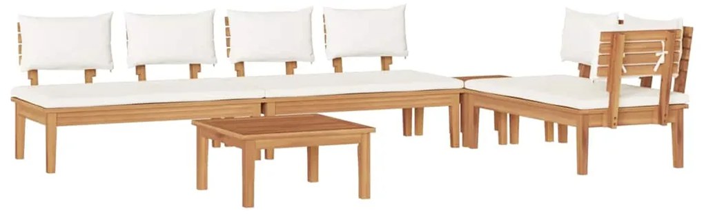 vidaXL Σετ Παγκάκι Κήπου 5 pcs Καφέ, Κρέμα Πολυ rattan, βαμμένο ατσάλι