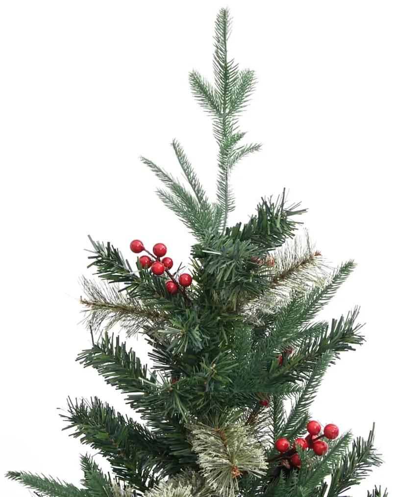 vidaXL Χριστουγεννιάτικο Δέντρο Πράσινο 120 εκ. με Κουκουνάρια PVC&PE