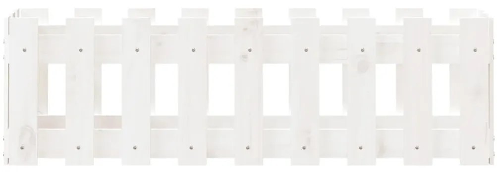 vidaXL Ζαρντινιέρα Υπερυψωμένη Σχ Φράχτη Λευκή 100x30x30εκ Μασίφ Πεύκο