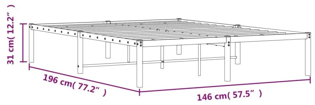 Πλαίσιο Κρεβατιού Λευκό 140 x 190 εκ. - Λευκό