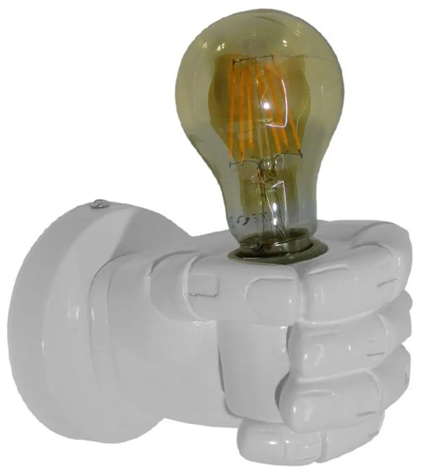 Φωτιστικό Τοίχου-Απλίκα Fist White 01137 GloboStar Plaster