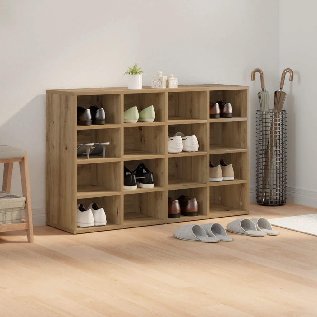 vidaXL Ντουλάπα Παπουτσιών με ράφι artisan δρυς 103x30x51 εκ