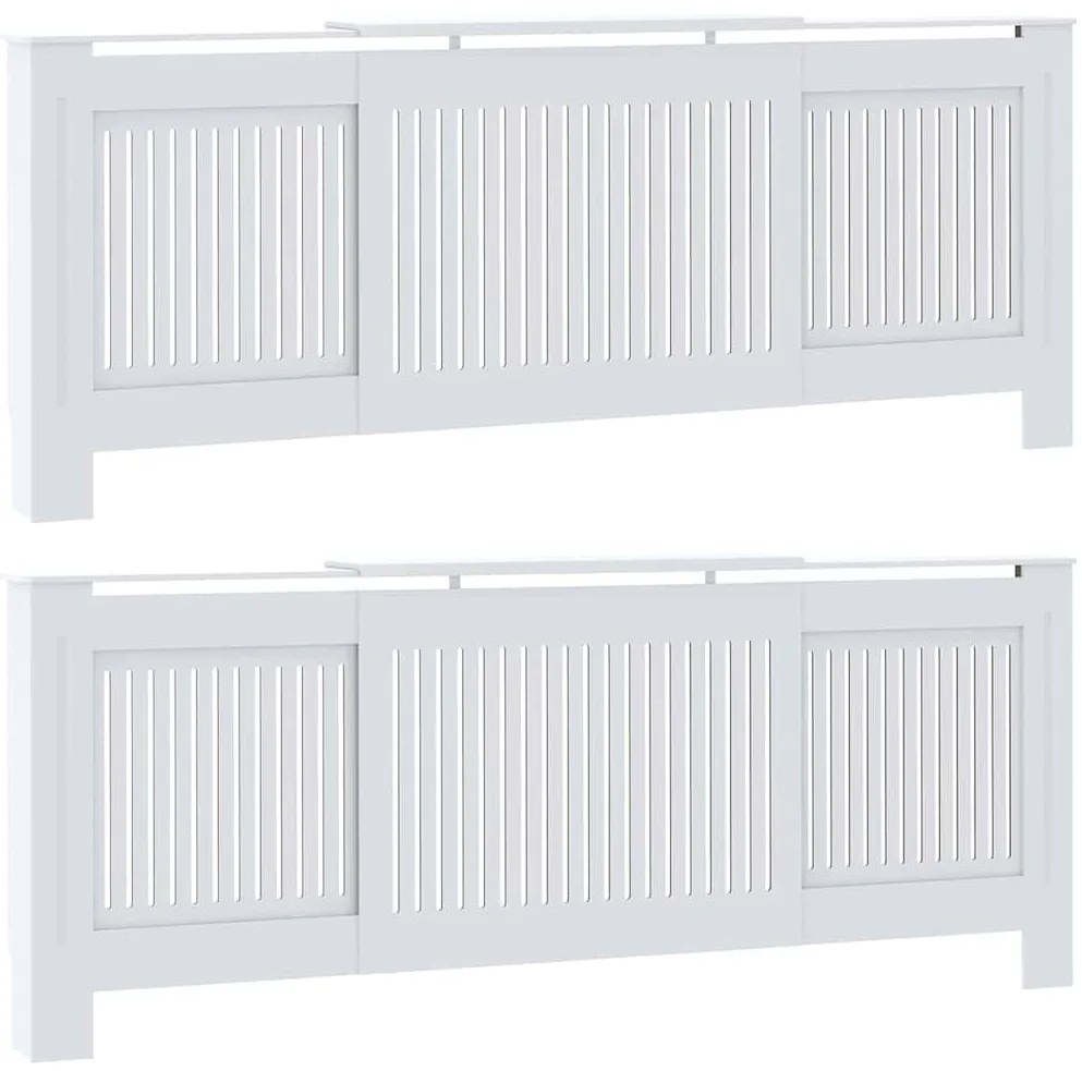 vidaXL Καπάκι Καλοριφέρ 2 pcs Λευκό 205 x 20,5 x 81,5 εκ.