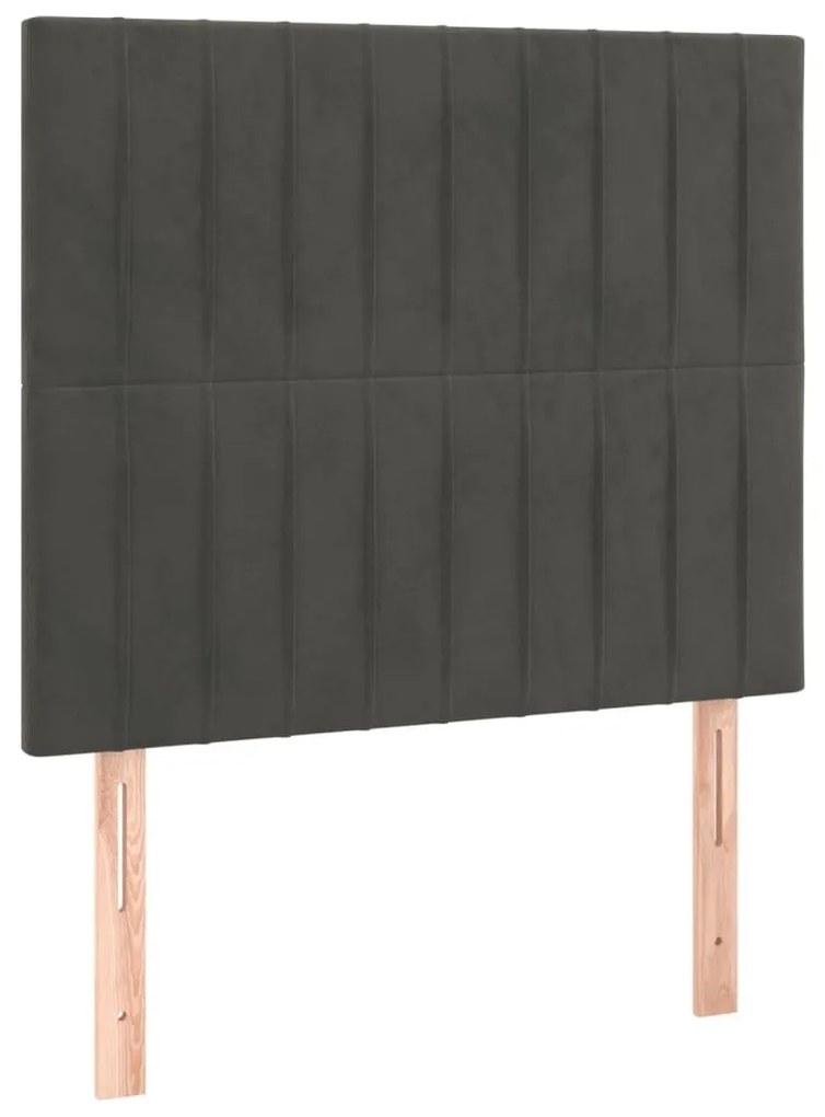 Κρεβάτι Boxspring με Στρώμα Σκούρο Γκρι 120x200 εκ. Βελούδινο - Γκρι