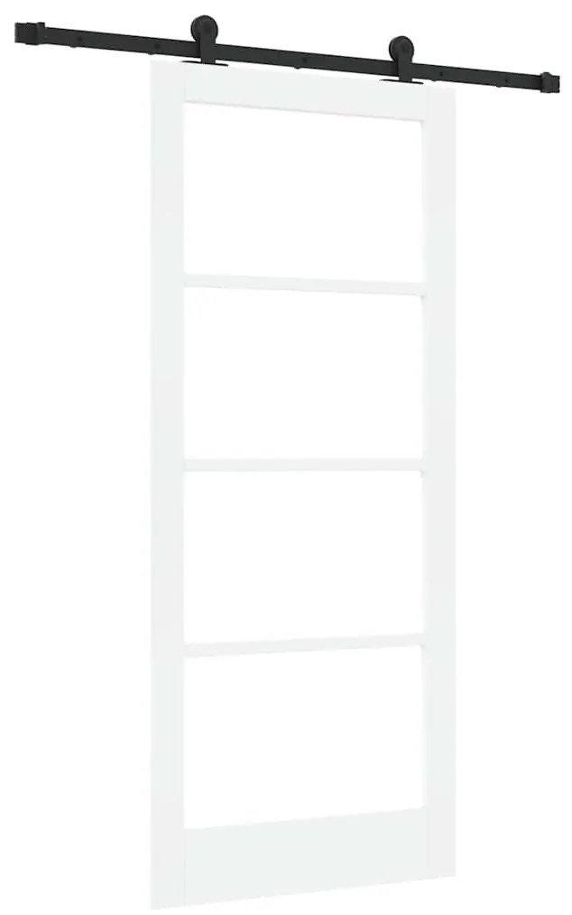 vidaXL Συρόμενη Πόρτα Λευκό 86 x 198.5 cm Ξύλο και μέταλλο