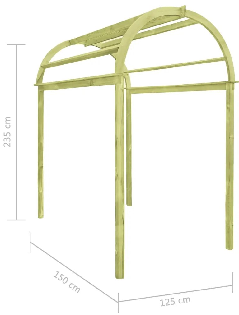 vidaXL Καφασωτό Αψίδα 125 x 150 x 235 εκ. από Εμποτισμένο Ξύλο Πεύκου