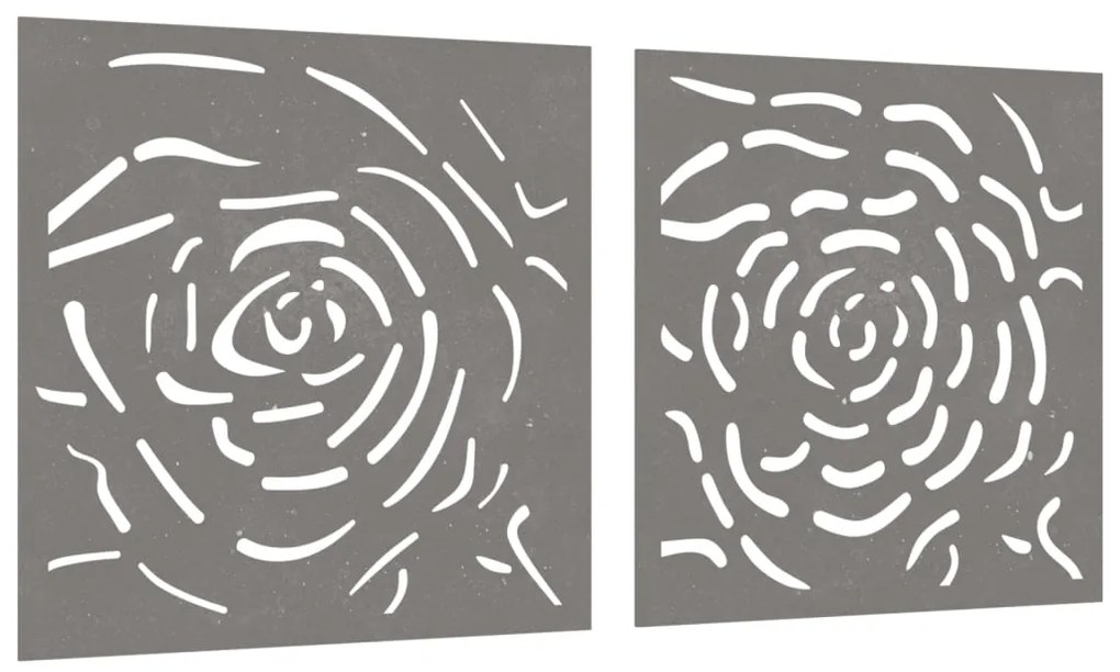 vidaXL Διακοσμητικά Κήπου Τριαντάφυλλα 2 τεμ. 55x55 εκ. Ατσάλι Corten