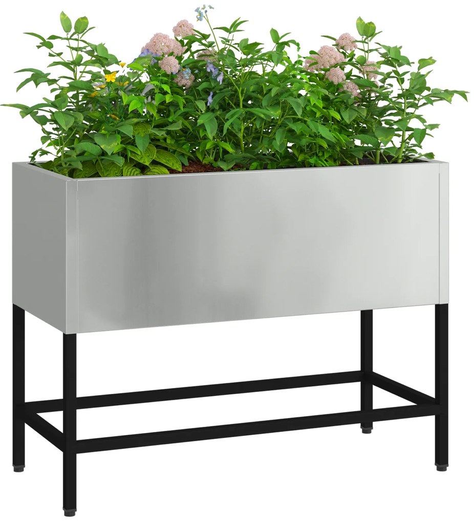 vidaXL Υψωμένος Κήπος 60x26x45 εκ Γαλβανισμένο Ατσάλι