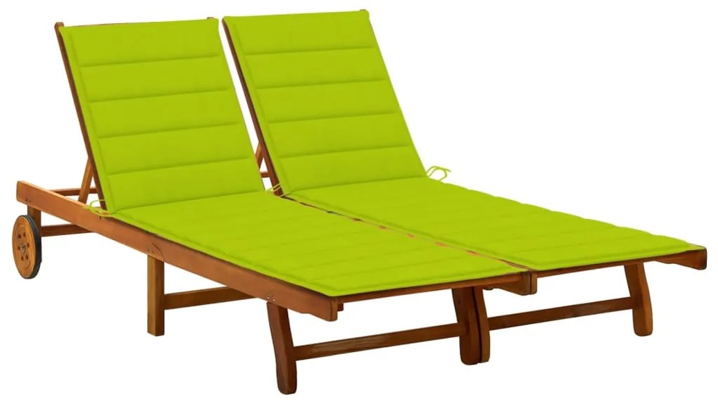 vidaXL Ξαπλώστρα Κήπου 2 Ατόμων από Μασίφ Ξύλο Ακακίας με Μαξιλάρια