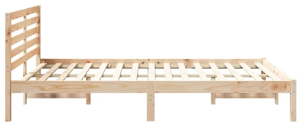 vidaXL Σκελετός Κρεβατιού Καφέ 140 x 210 cm Μασίφ ξύλο πεύκου