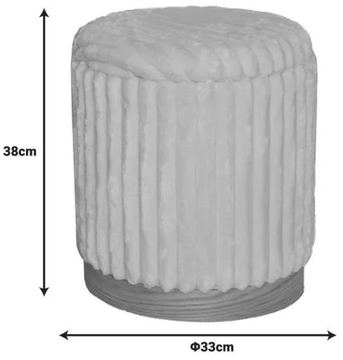 Σκαμπό Pance Inart σετ 2 τεμ μπουκλέ ύφασμα σε μπεζ και λευκή απόχρωση 40x40x44 εκ.