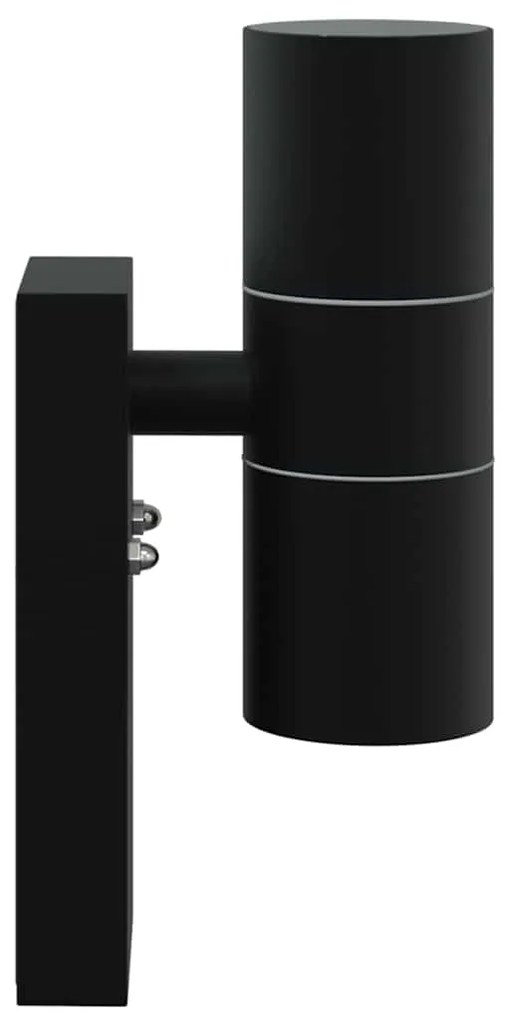 vidaXL Εξωτερικά Φωτιστικά Τοίχου 2 pcs Μαύρο 7 x 10 x 22 εκ