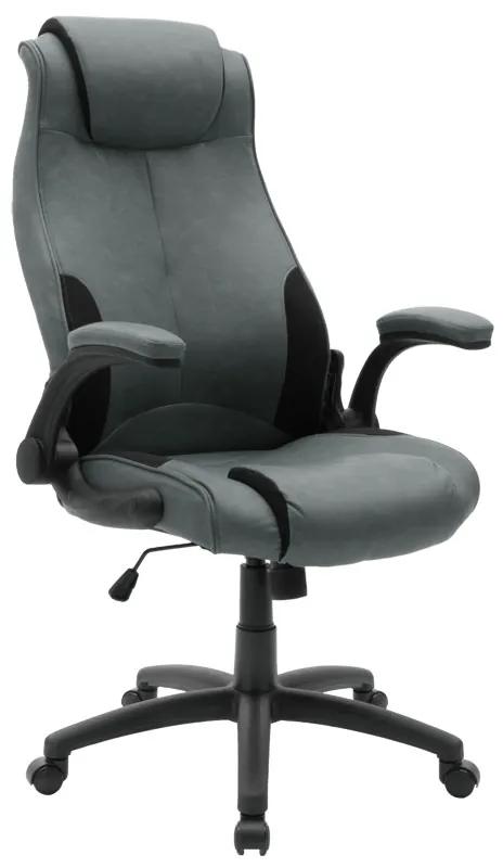 Καρέκλα γραφείου διευθυντή Bear pu γκρι antique-μαύρο Υλικό: METAL. PU. PP. FABCRIC 033-000017