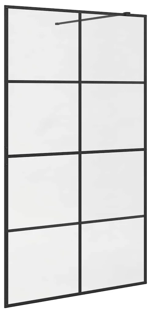 vidaXL Διαχωριστικό Ντουζιέρας Μαύρο 115 x 195 εκ. Διαφανές Γυαλί ESG