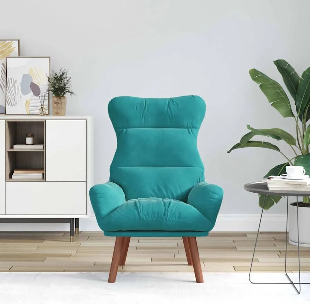 vidaXL Χαλαρωτική Πολυθρόνα Τιρκουάζ 69 x 74 x 93 εκ. Βελούδο