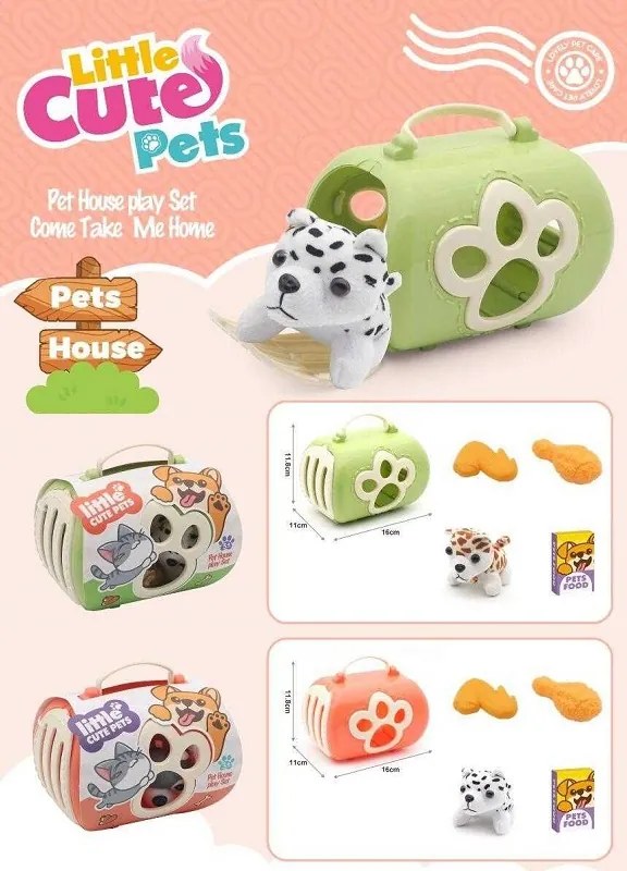 Λούτρινο σκυλάκι με τσάντα μεταφοράς και αξεσουάρ - 2F626-G - 215597