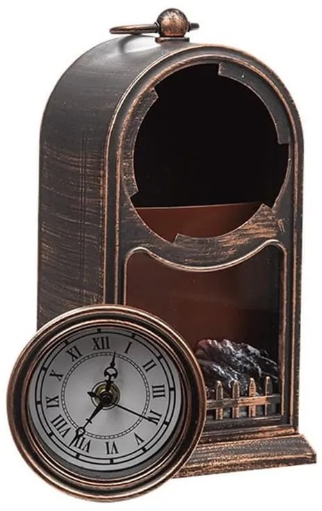 Διακοσμητικό Φωτιστικό Τζάκι με Ρολόι - Led Fireplace Lantern SP-14