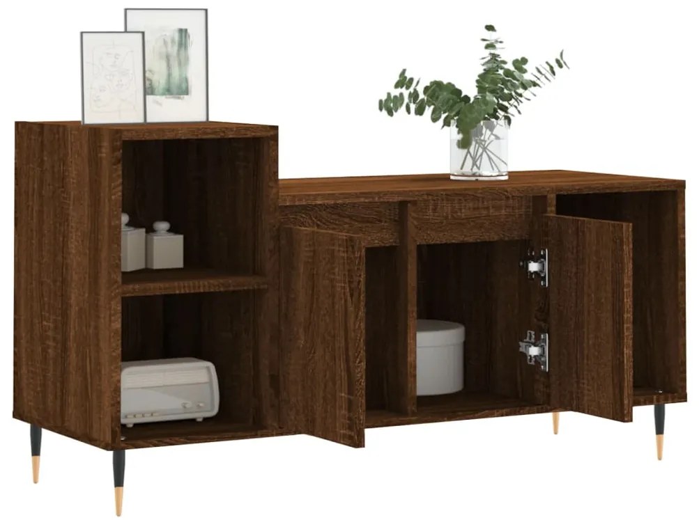 vidaXL Έπιπλο Τηλεόρασης Καφέ Δρυς 100x35x55 εκ. Επεξεργασμένο Ξύλο